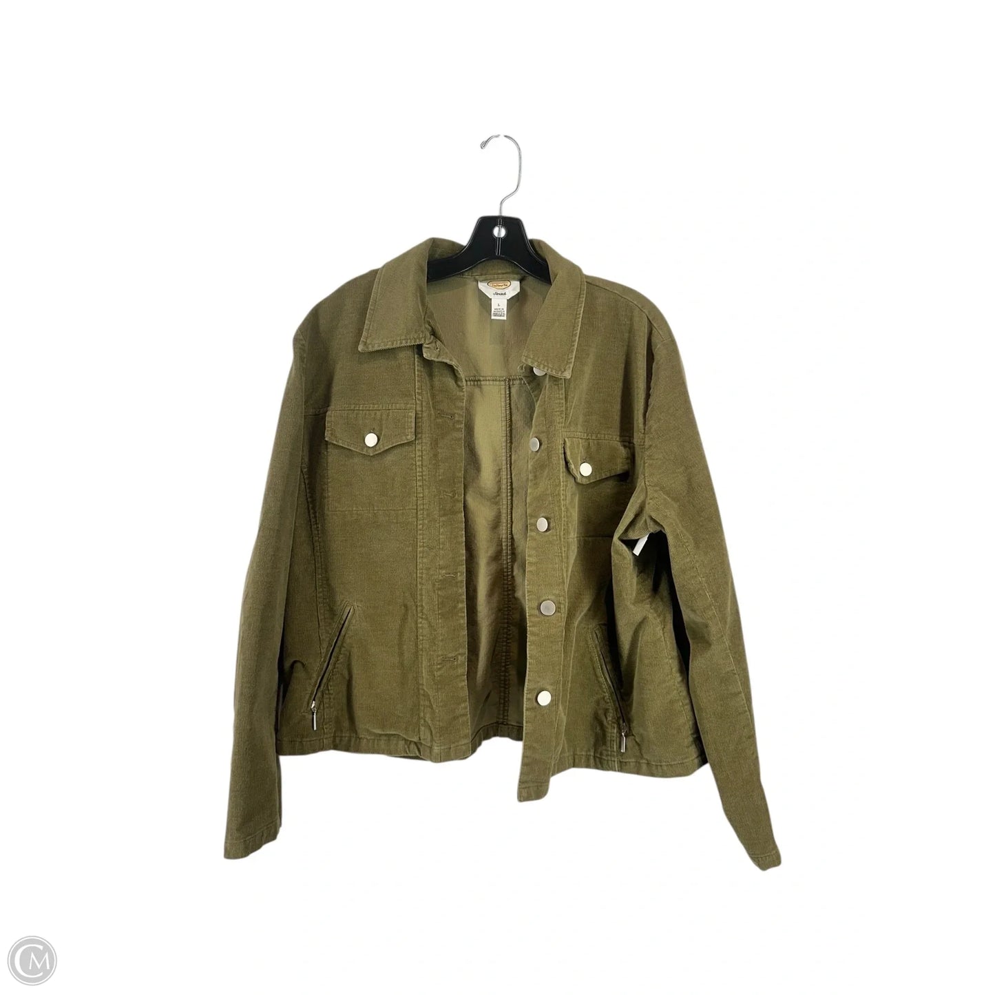 Jacket Shirt By Talbots In Green, Size: L