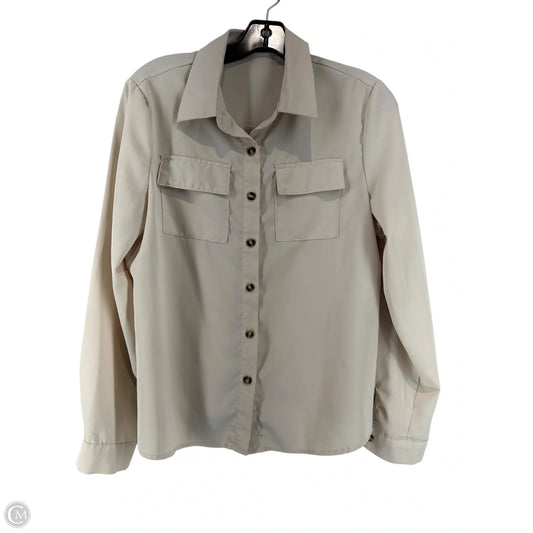 Blouse Long Sleeve By Shein In Cream, Size: M