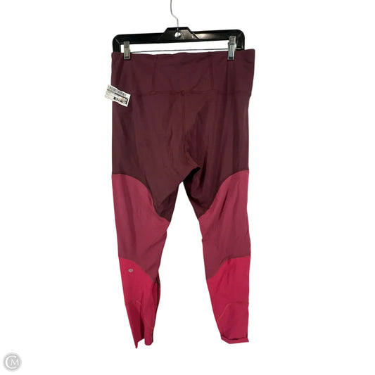 Athletic Leggings By Lululemon In Maroon, Size: L