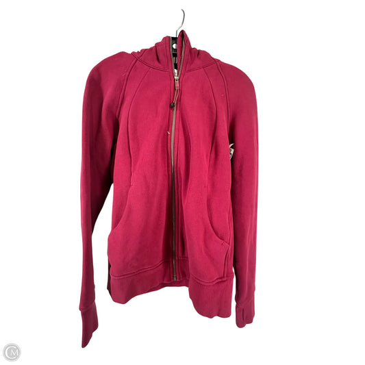 Athletic Sweatshirt Hoodie By Lululemon In Maroon, Size: M