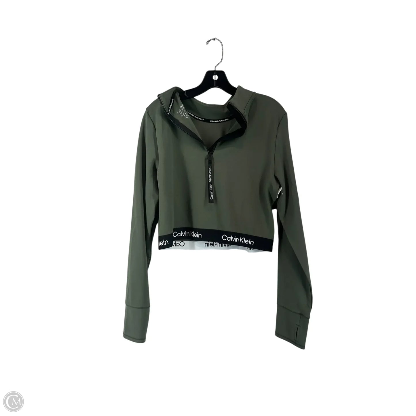 Athletic Jacket By Calvin Klein In Green, Size: Xl