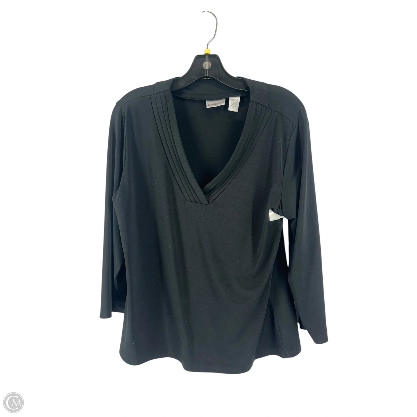 Top 3/4 Sleeve Basic By Chicos In Black, Size: 2