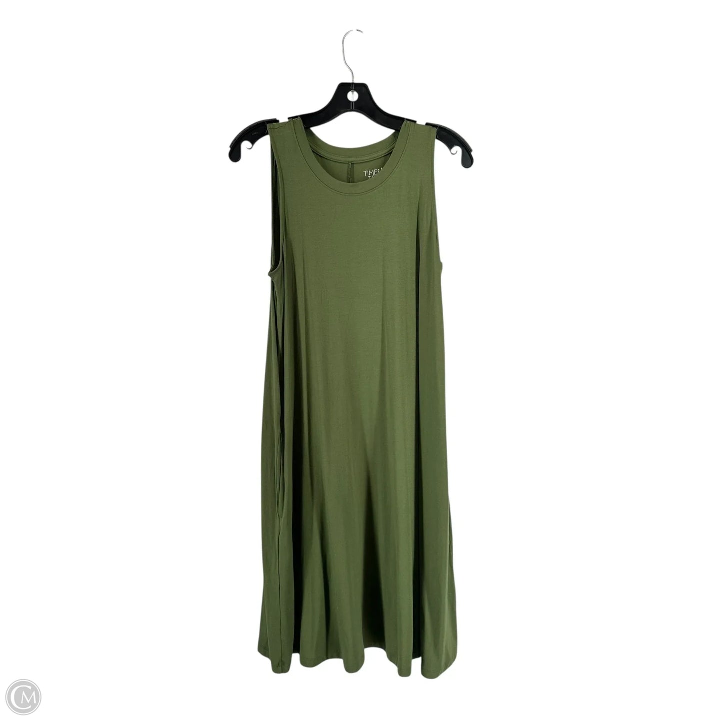 Dress Casual Midi By Time And Tru In Green, Size: M