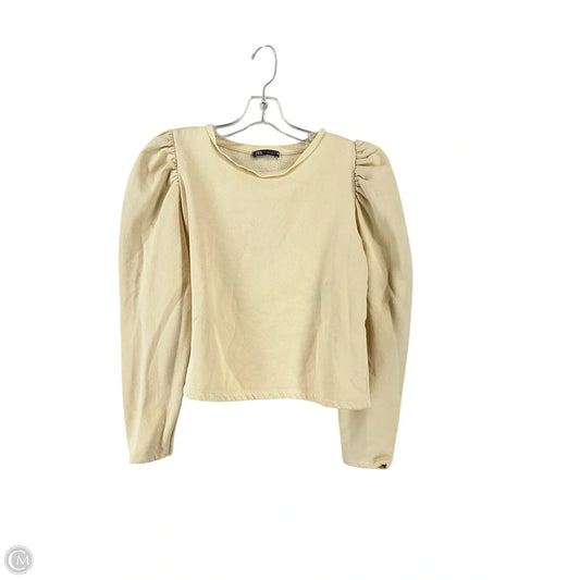 Top Long Sleeve Basic By Zara In Cream, Size: L