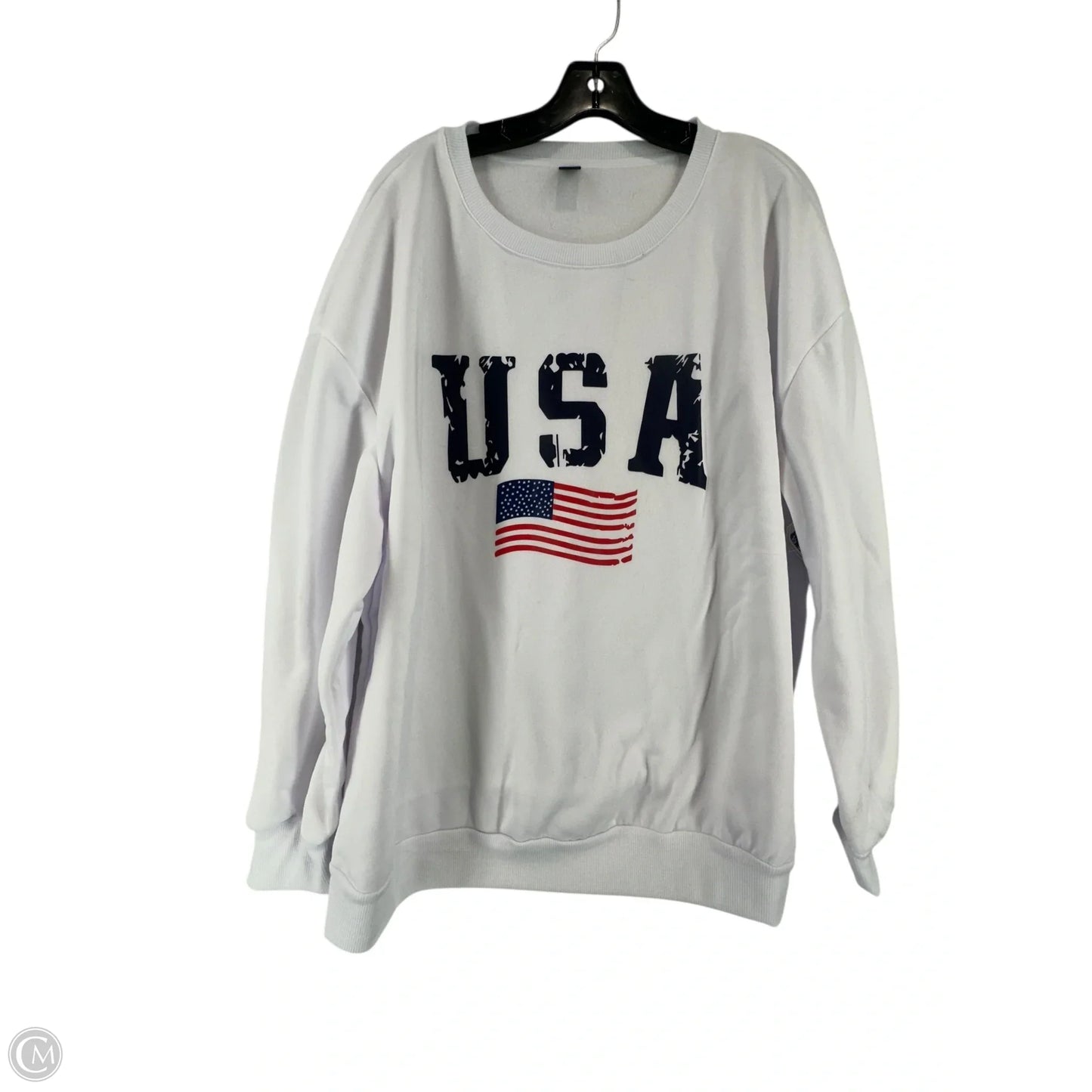 Sweatshirt Crewneck By Shein In White, Size: 3x