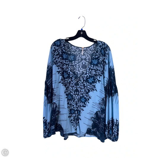 Top Long Sleeve By Free People In Blue, Size: L