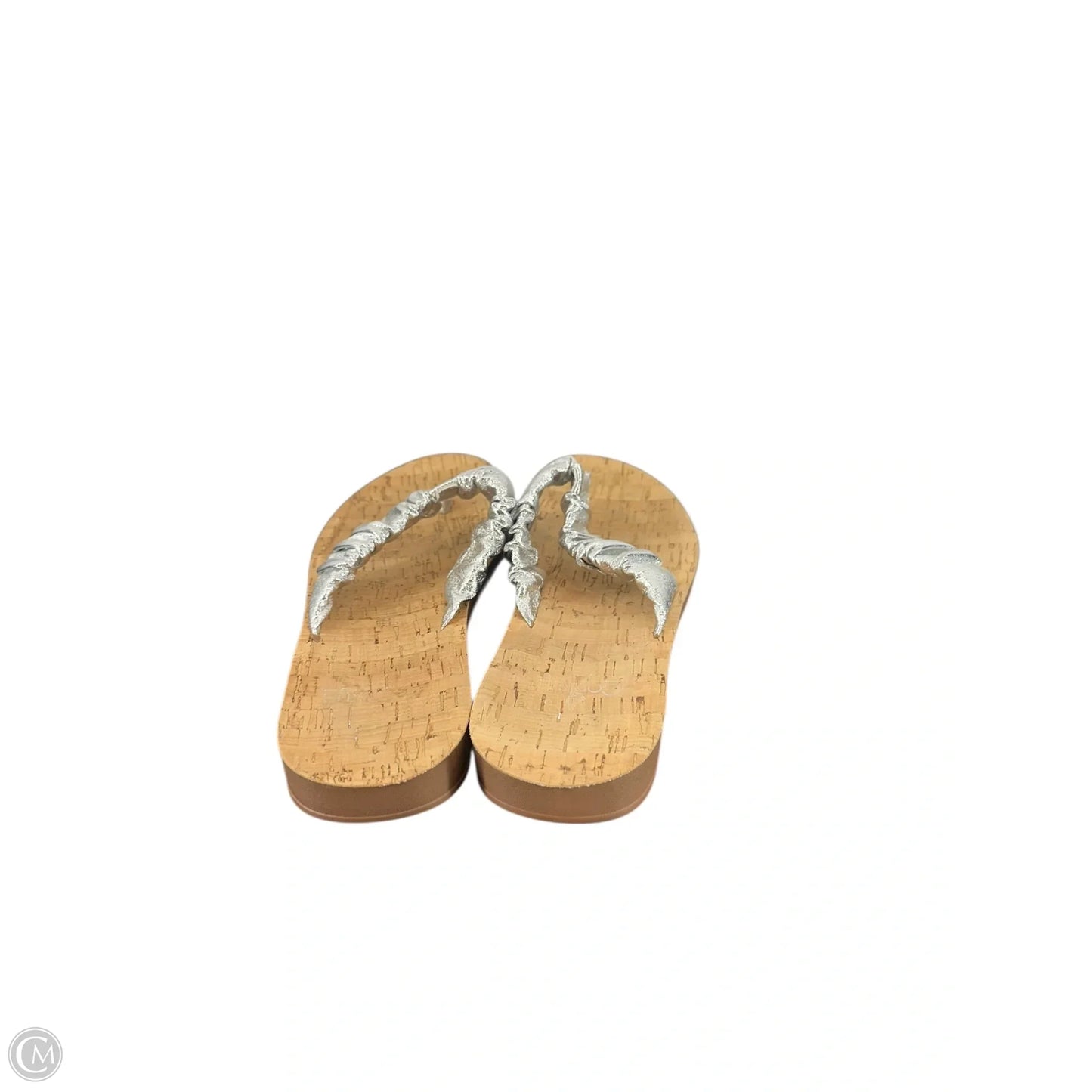 Sandals Flats By Clothes Mentor In Silver, Size: 6