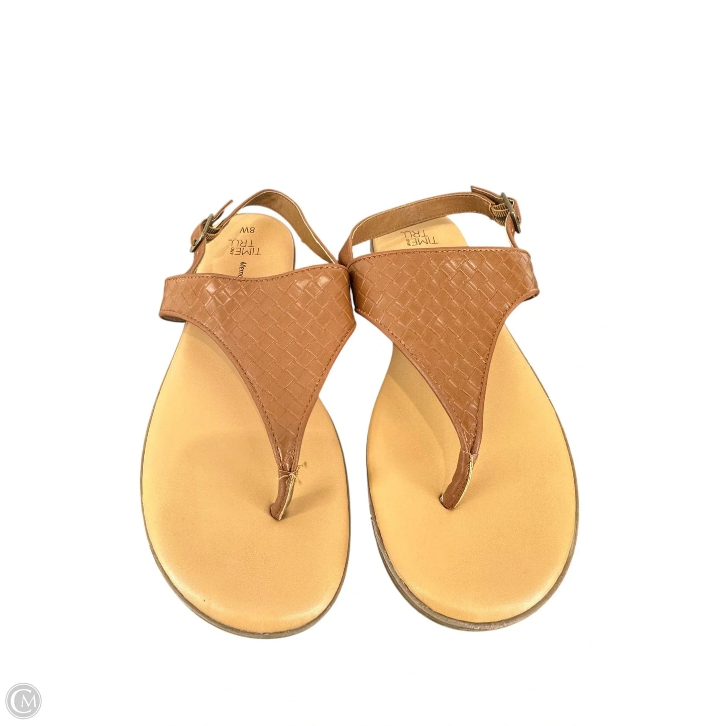 Sandals Flats By Time And Tru In Brown, Size: 8