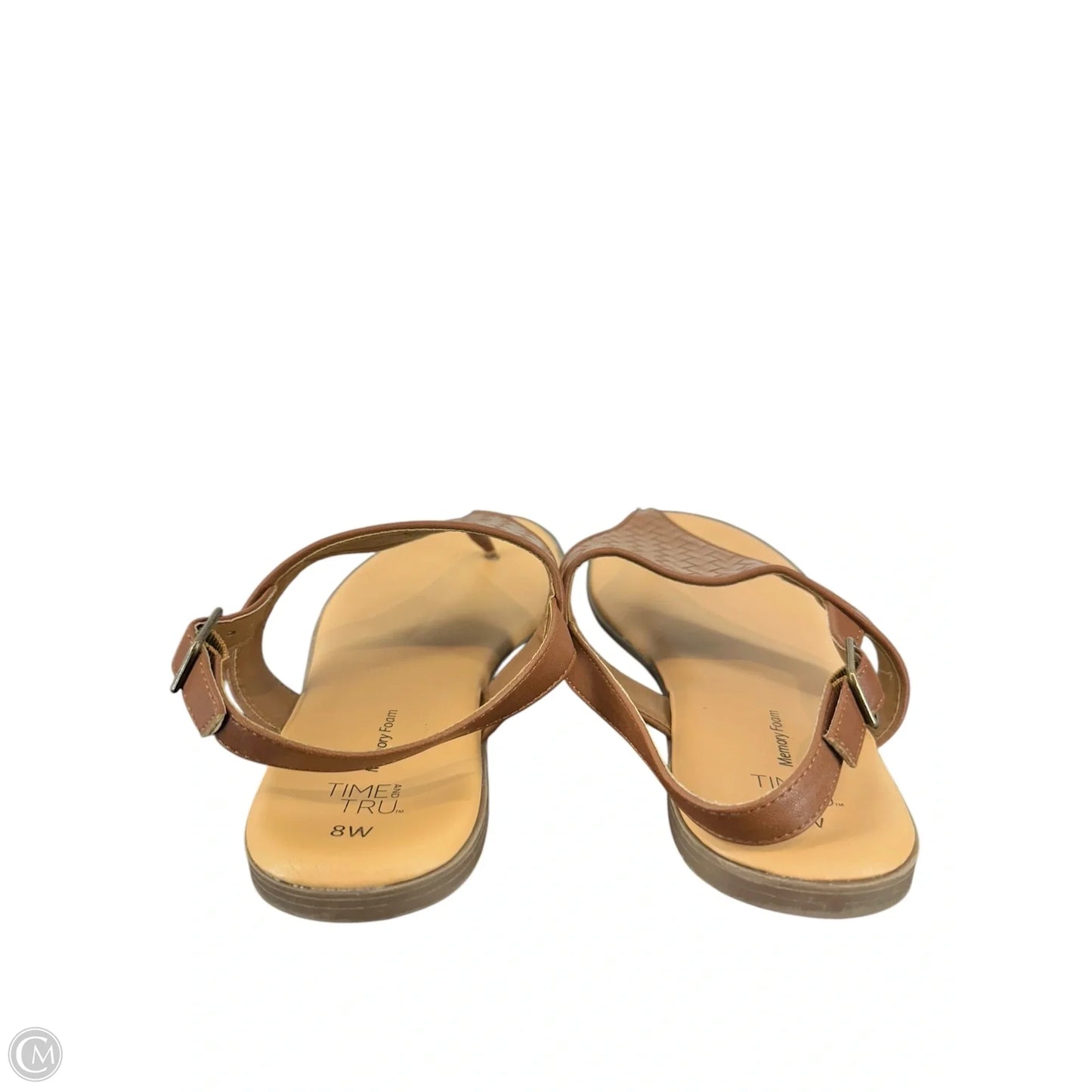Sandals Flats By Time And Tru In Brown, Size: 8