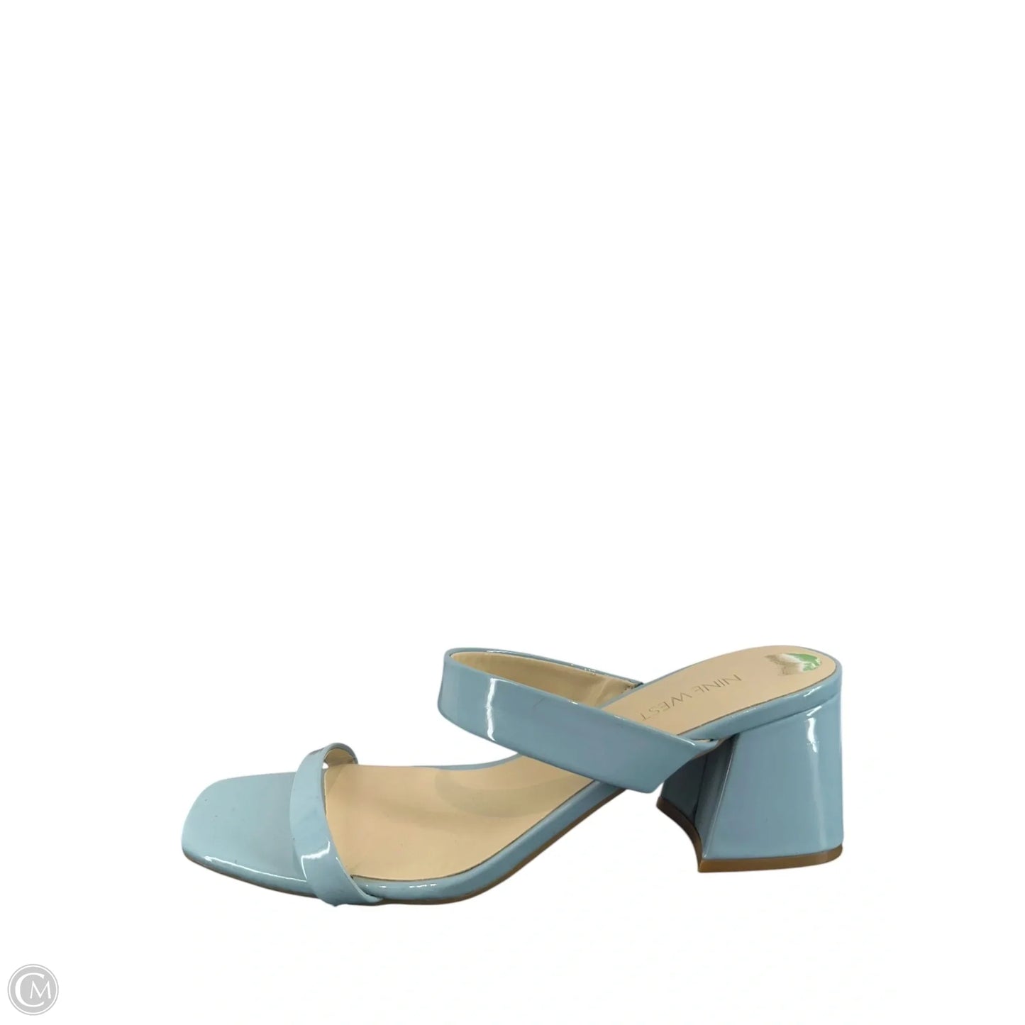 Sandals Heels Block By Nine West In Blue, Size: 9.5