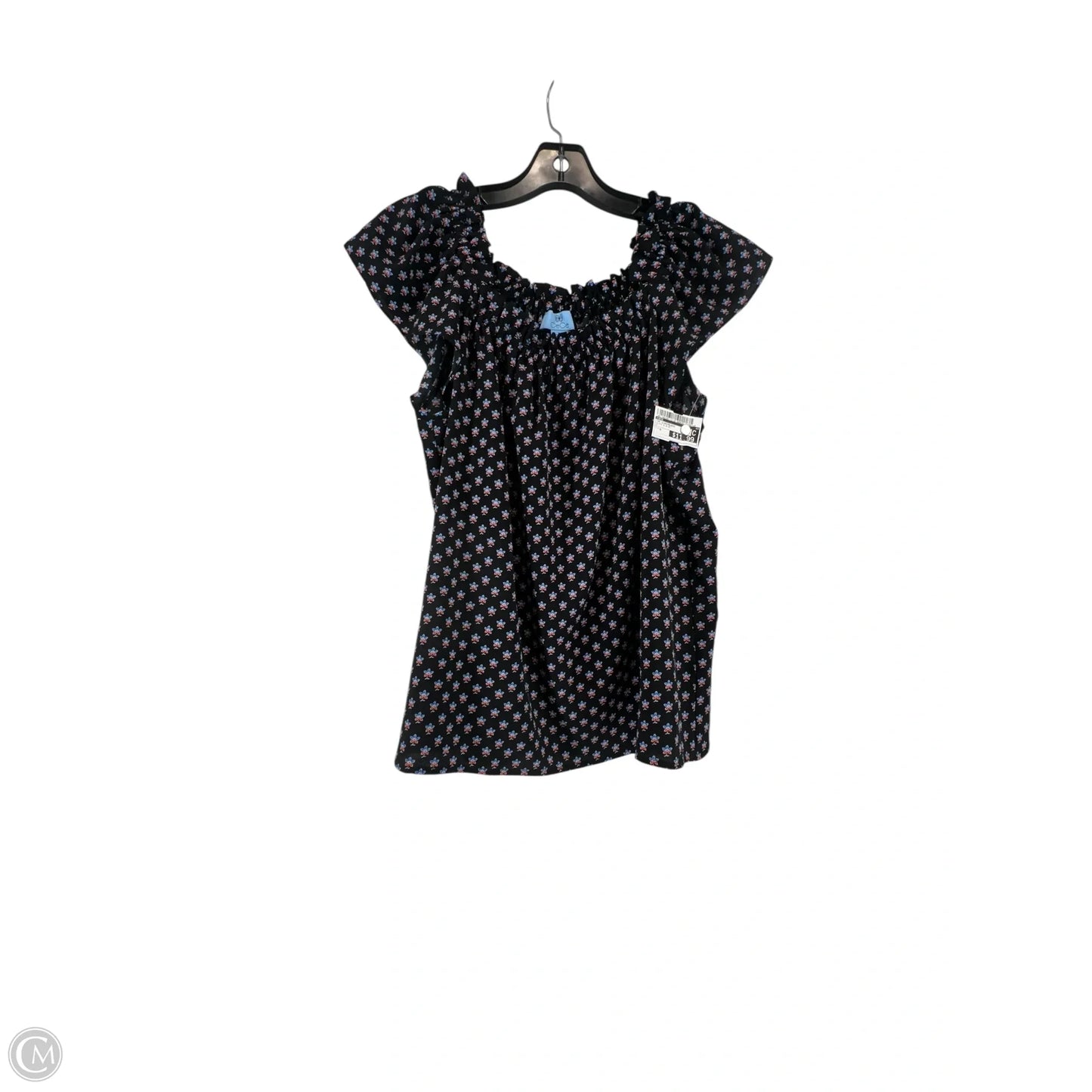 Top Sleeveless By Cece In Black & Blue, Size: M
