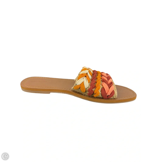 Sandals Flats By Universal Thread In Orange & Pink, Size: 10