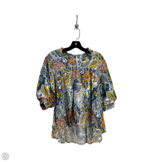 Top 3/4 Sleeve By Umgee In Floral Print, Size: L