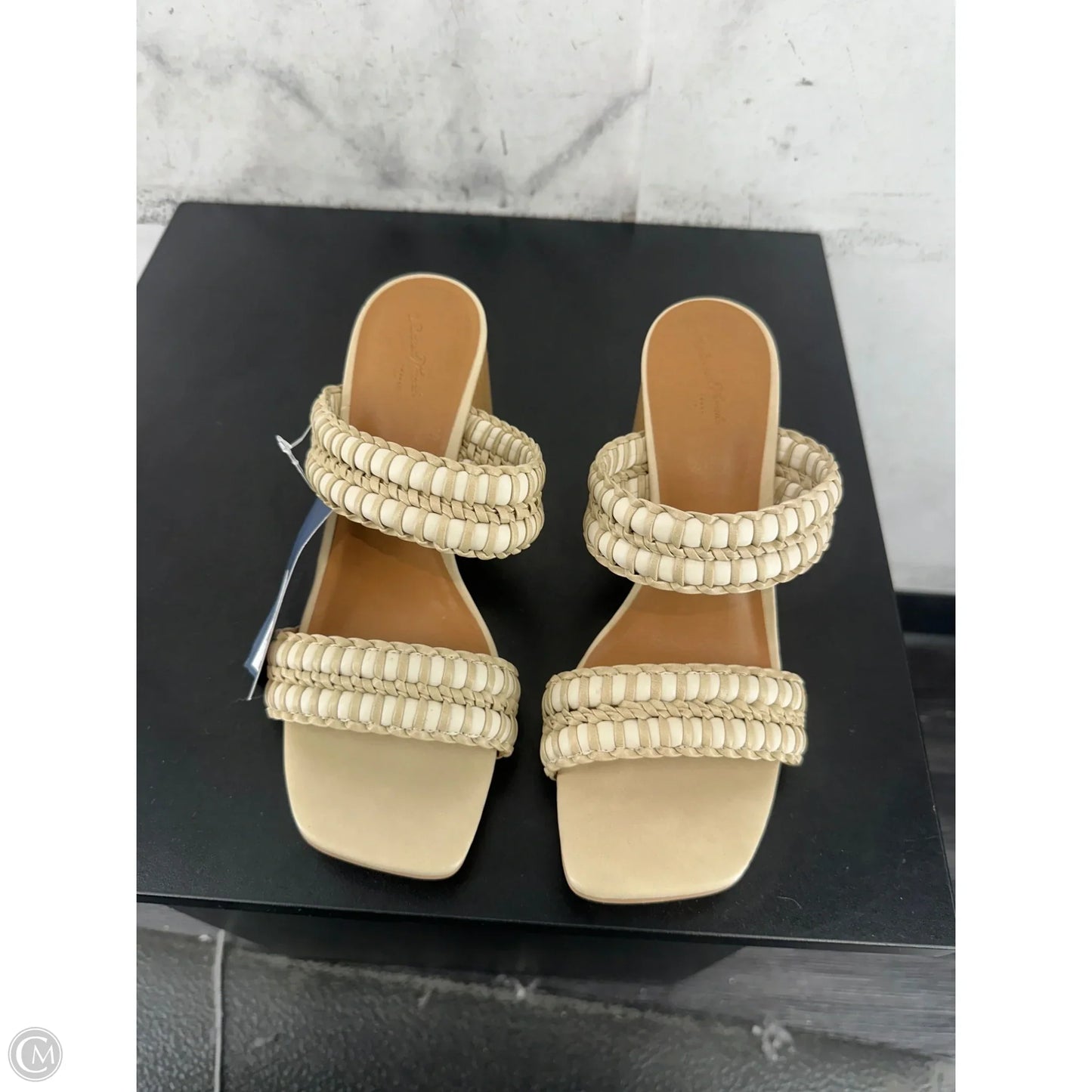 Sandals Heels Block By Universal Thread In Beige, Size: 7.5