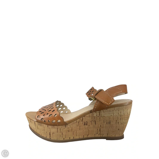 Sandals Heels Block By Franco Sarto In Brown, Size: 7