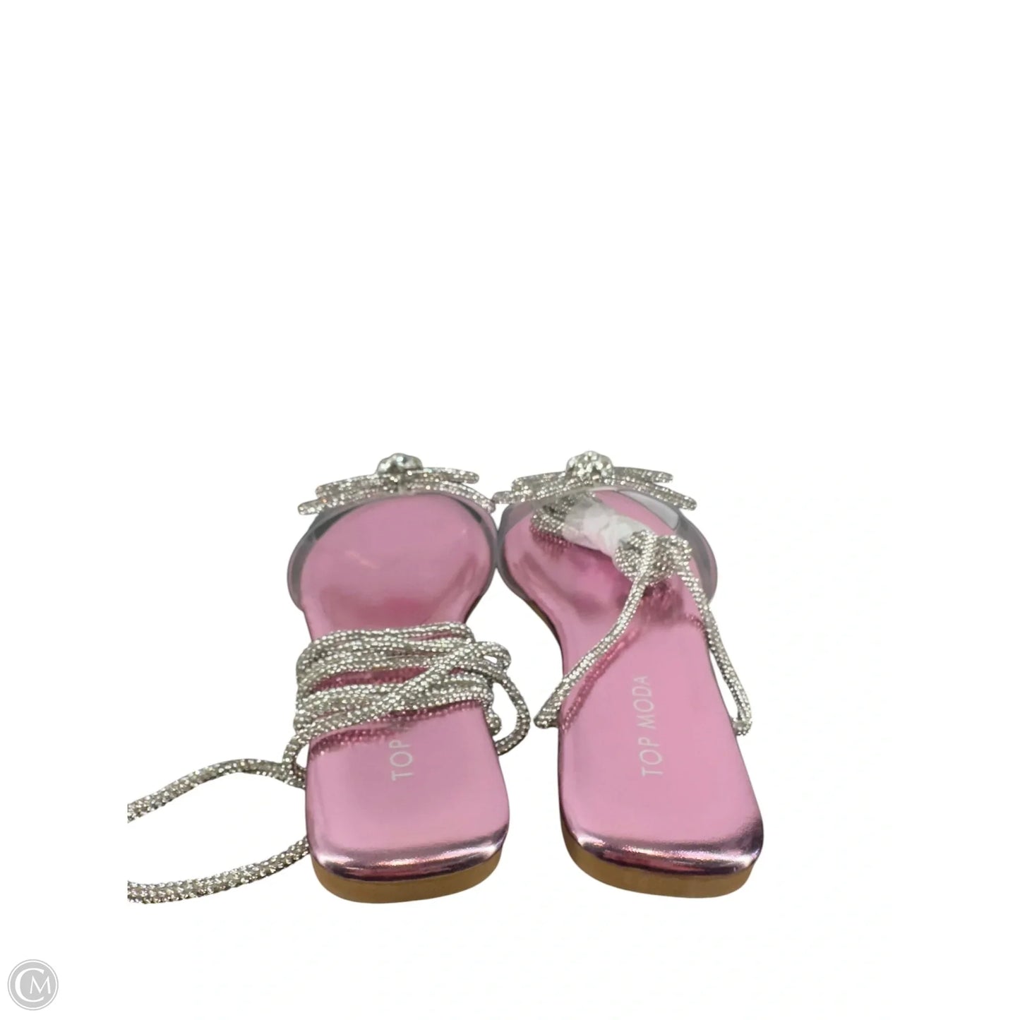 Sandals Flats By Top Moda In Pink & Silver, Size: 5.5