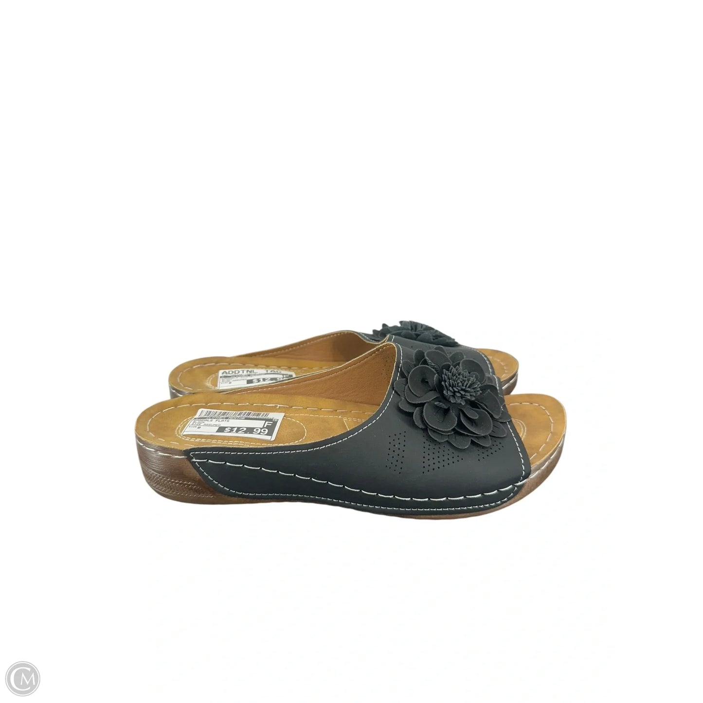 Sandals Flats By Clothes Mentor In Black, Size: 9