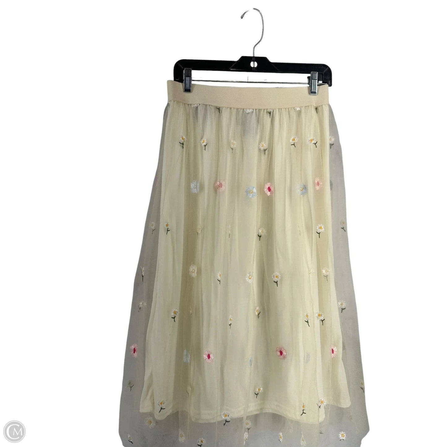 Skirt Midi By Clothes Mentor In Cream, Size: M