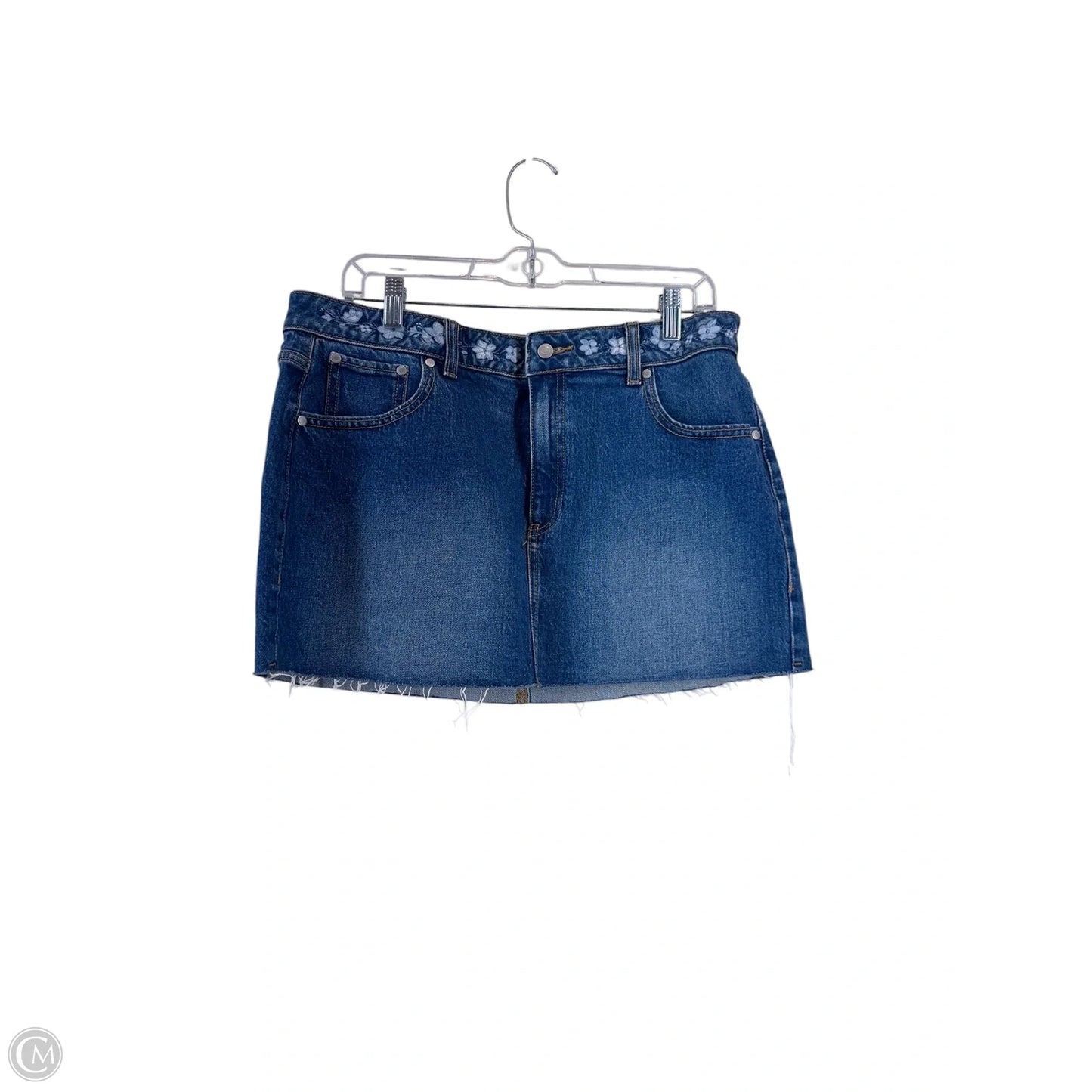 Skirt Mini & Short By Pink In Blue Denim, Size: L