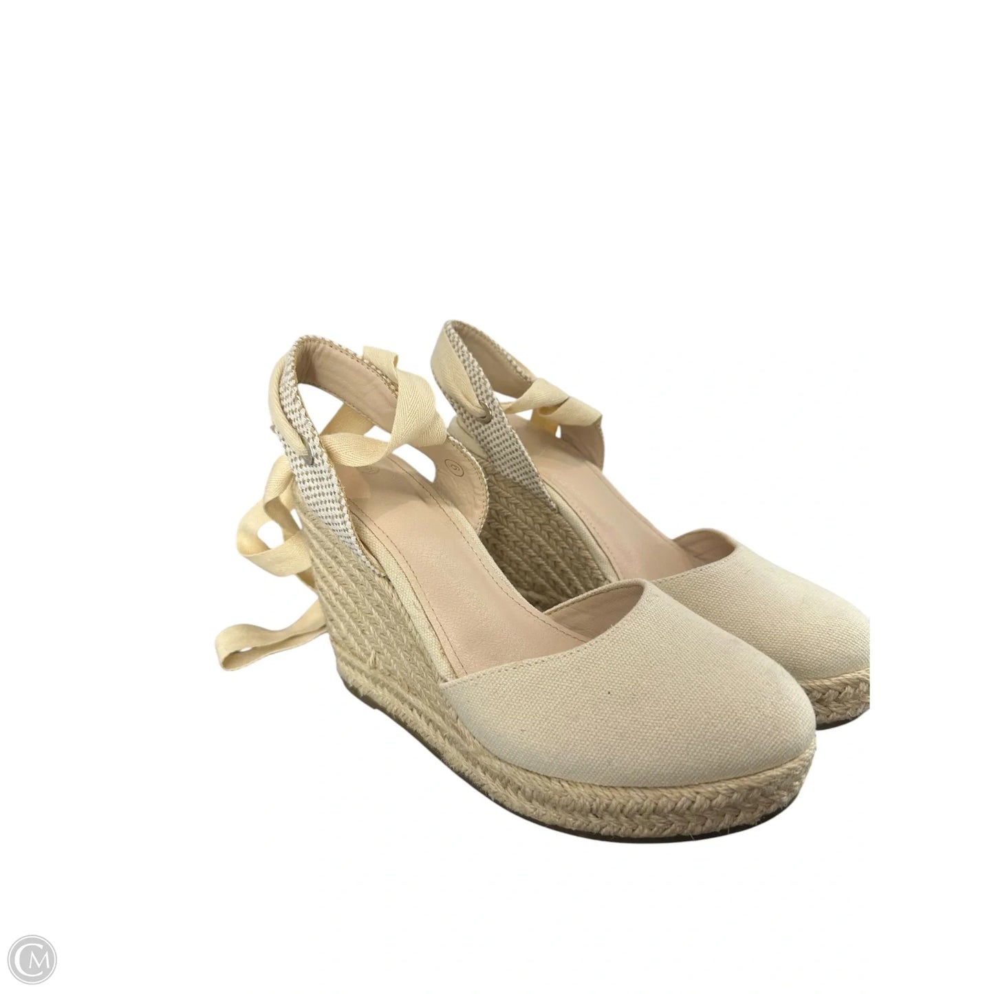 Sandals Heels Block By Clothes Mentor In Cream, Size: 6