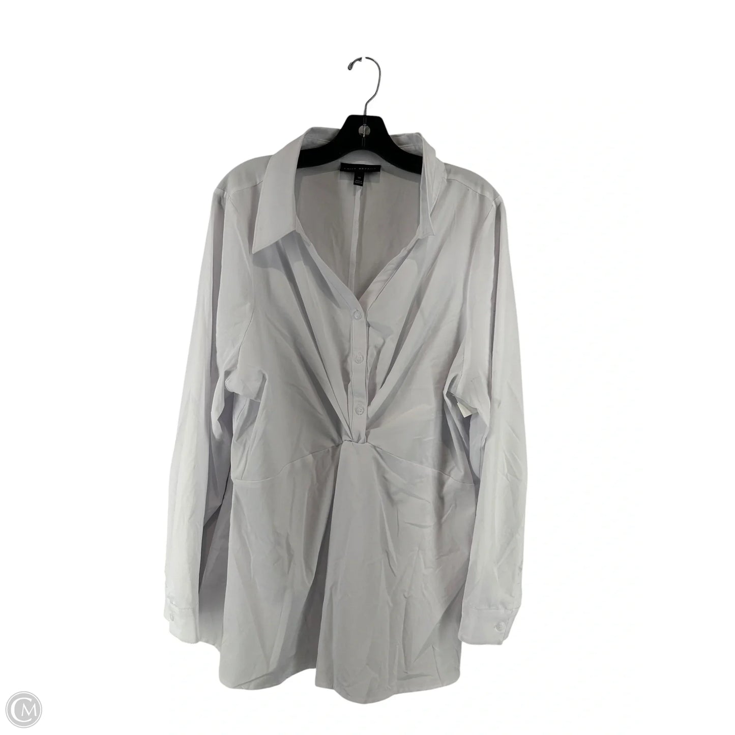 Top Long Sleeve By Lane Bryant In White, Size: 18