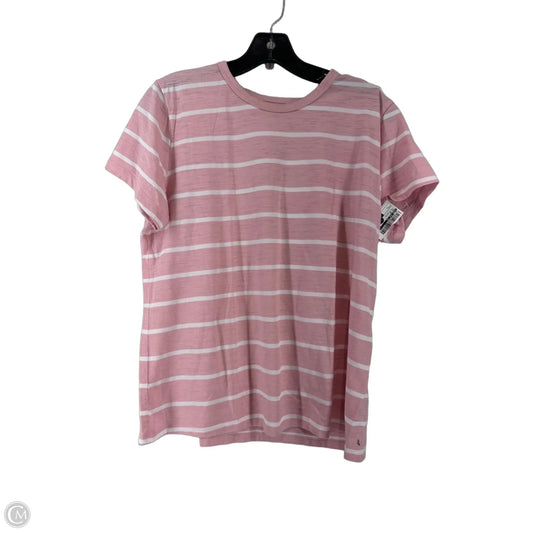 Top Short Sleeve By Time And Tru In Pink & White, Size: L