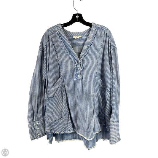Top Long Sleeve By Clothes Mentor In Blue, Size: Xl