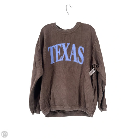 Sweatshirt Crewneck By Chicka-d In Brown, Size: M