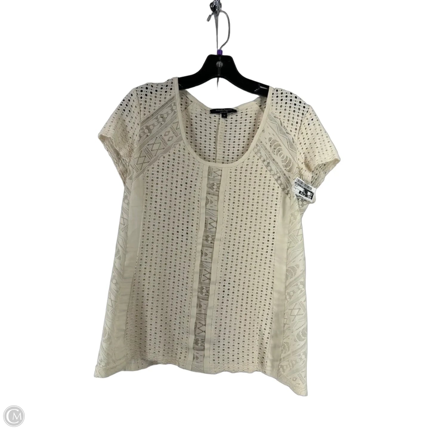 Top Short Sleeve By Nanette Lepore In Cream, Size: M