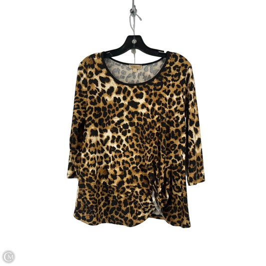 Top Long Sleeve By Lavish In Leopard Print, Size: S