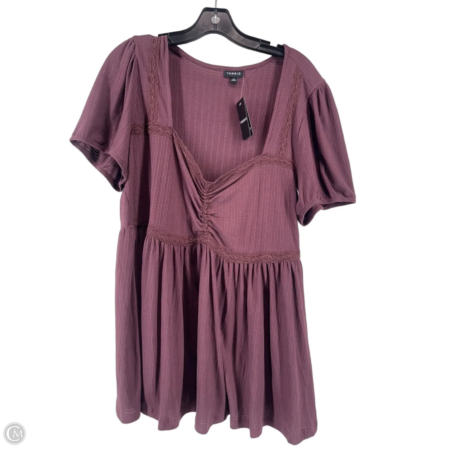 Top Short Sleeve By Torrid In Maroon, Size: 10