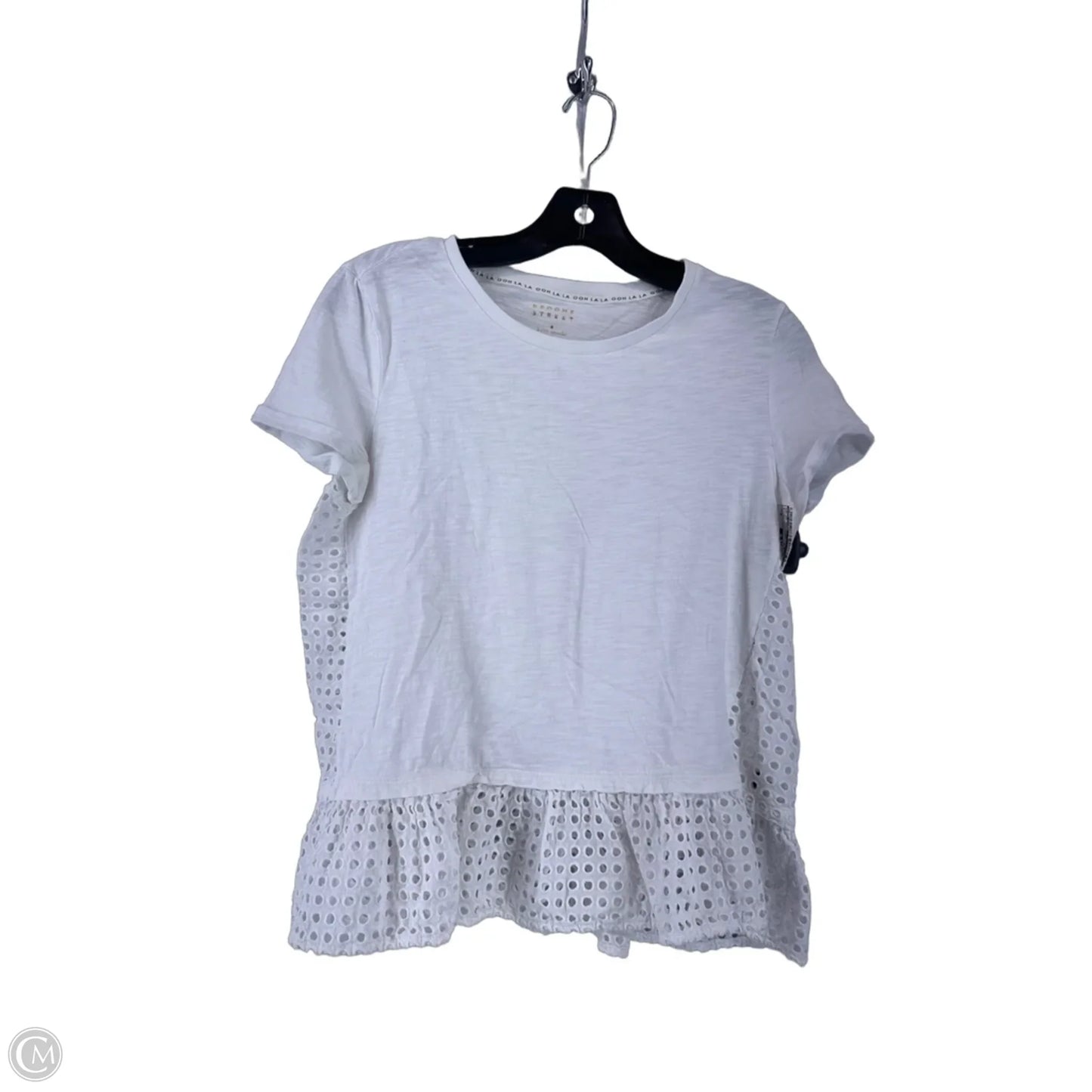 Top Short Sleeve Designer By Kate Spade In White, Size: M