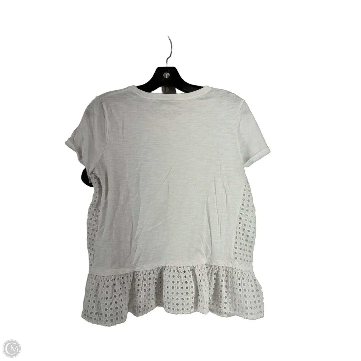 Top Short Sleeve Designer By Kate Spade In White, Size: M