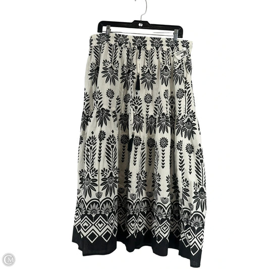 Skirt Maxi By Mlle Gabrielle In Black & White, Size: Xl