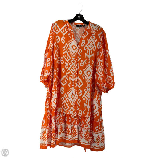 Dress Casual Short By Mlle Gabrielle In Orange, Size: L
