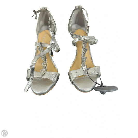 Sandals Heels Stiletto By Giani Bernini In Silver, Size: 8