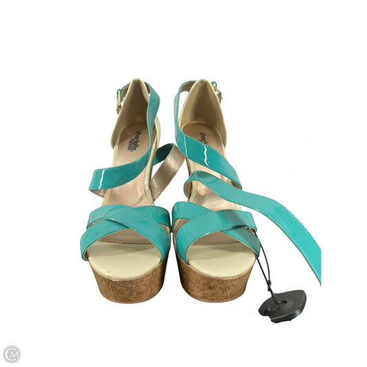 Shoes Heels Wedge By Charlotte Russe In Blue, Size: 8