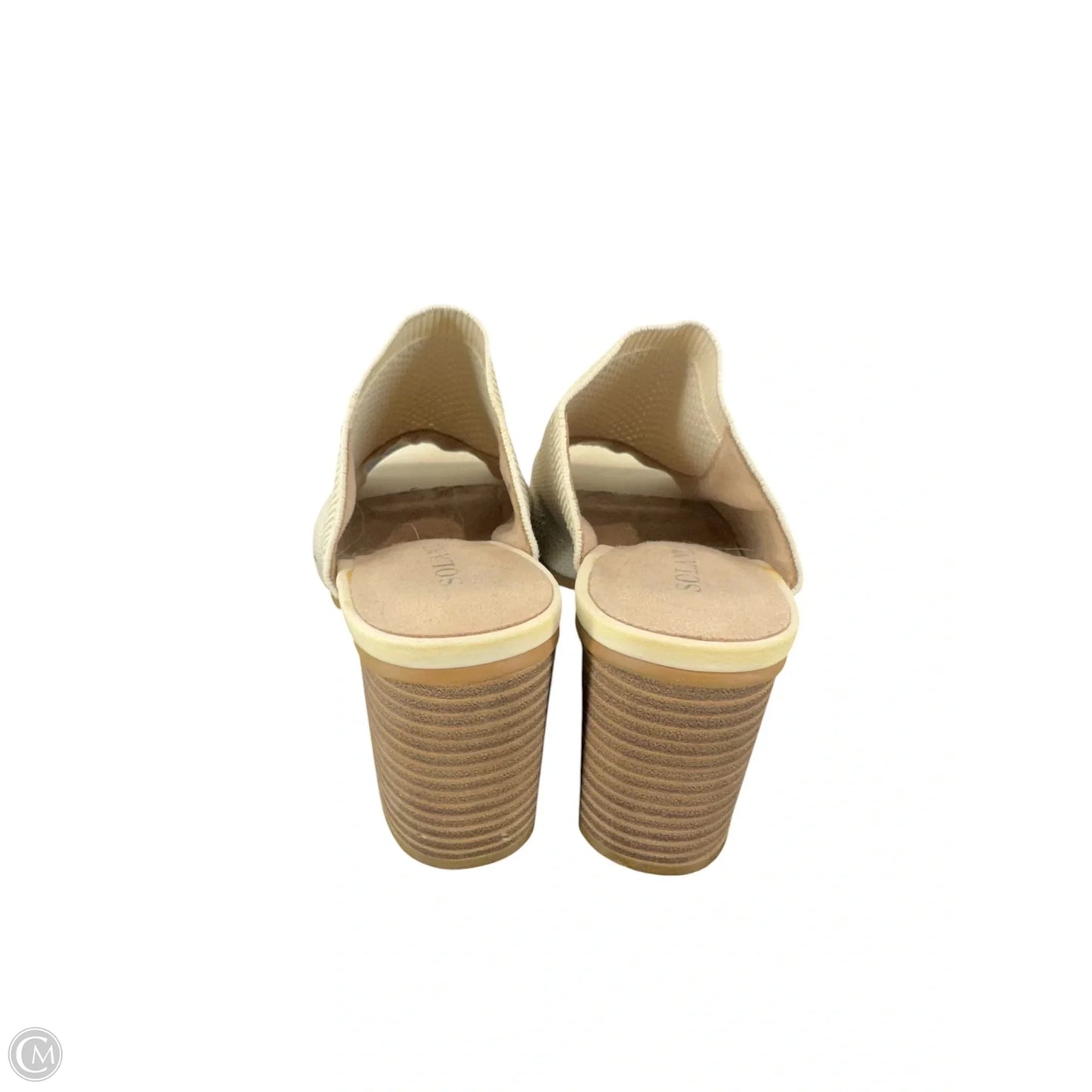 Sandals Heels Block By Solanz In Beige, Size: 8