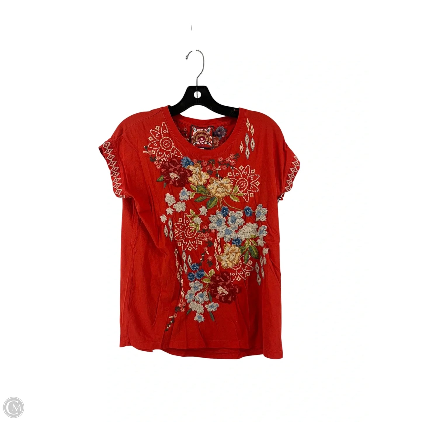 Top Short Sleeve By Johnny Was In Red, Size: Xs