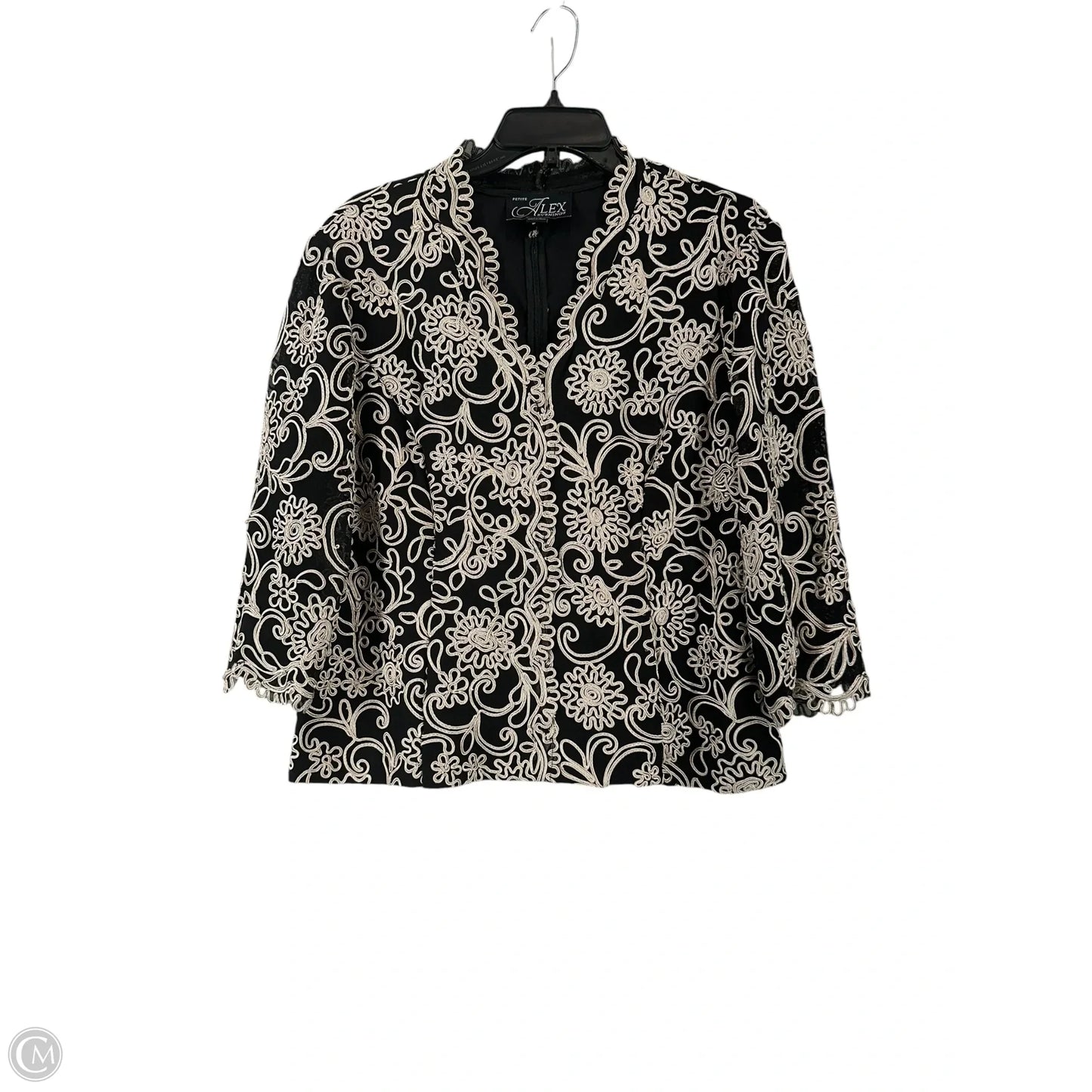 Blazer By Alex Evenings In Black & Gold, Size: Xlp