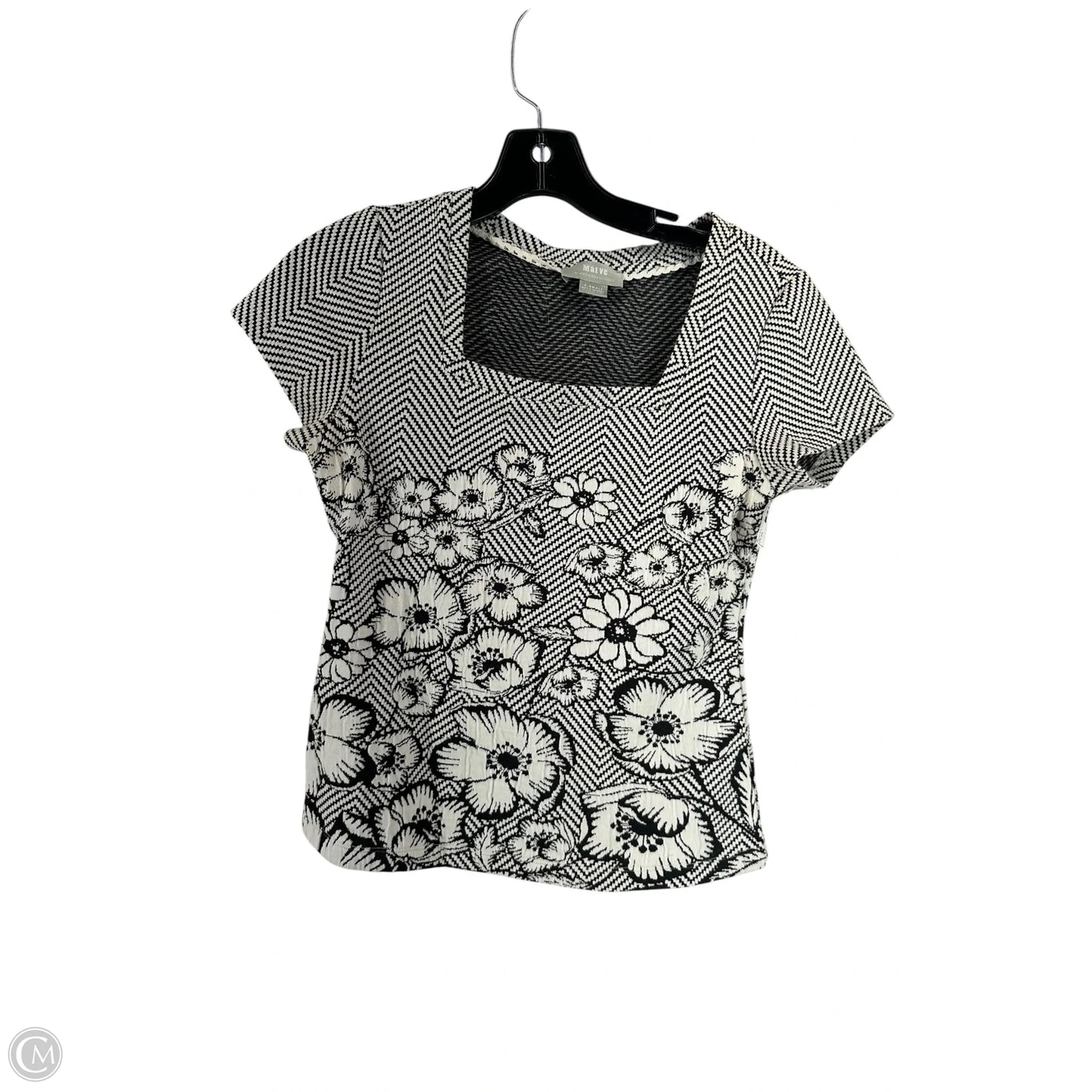 Top Short Sleeve By Maeve In Black & White, Size: Xs
