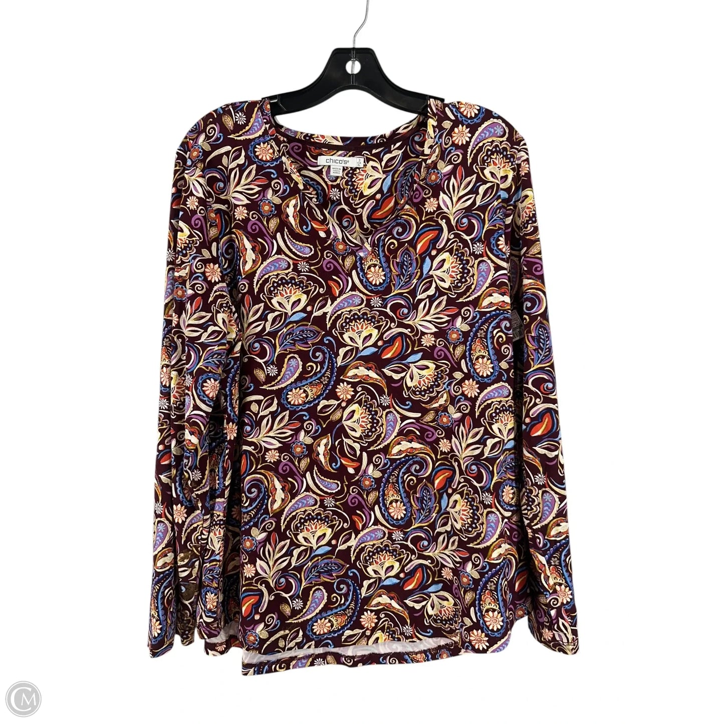 Top Long Sleeve By Chicos In Purple, Size: Xl