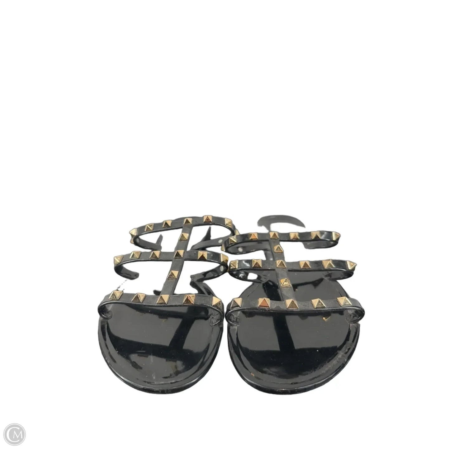 Sandals Flats By Wild Diva In Black & Gold, Size: 11