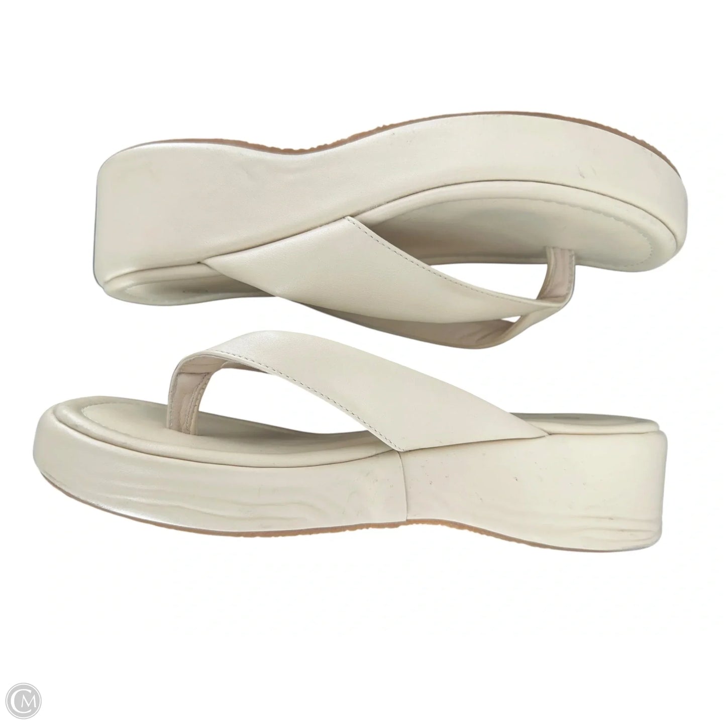 Sandals Heels Platform By Clothes Mentor In Beige, Size: 6