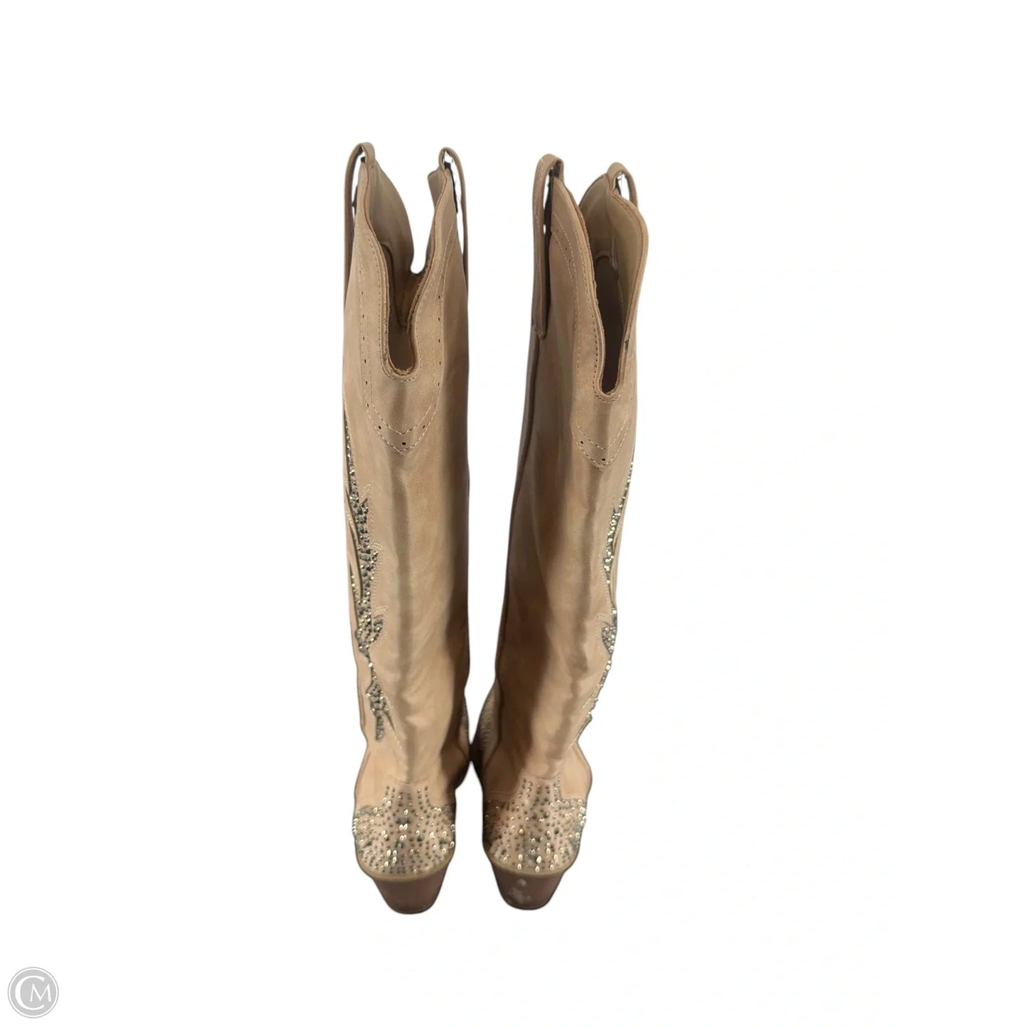 Boots Knee Heels By Sugar In Tan, Size: 9.5