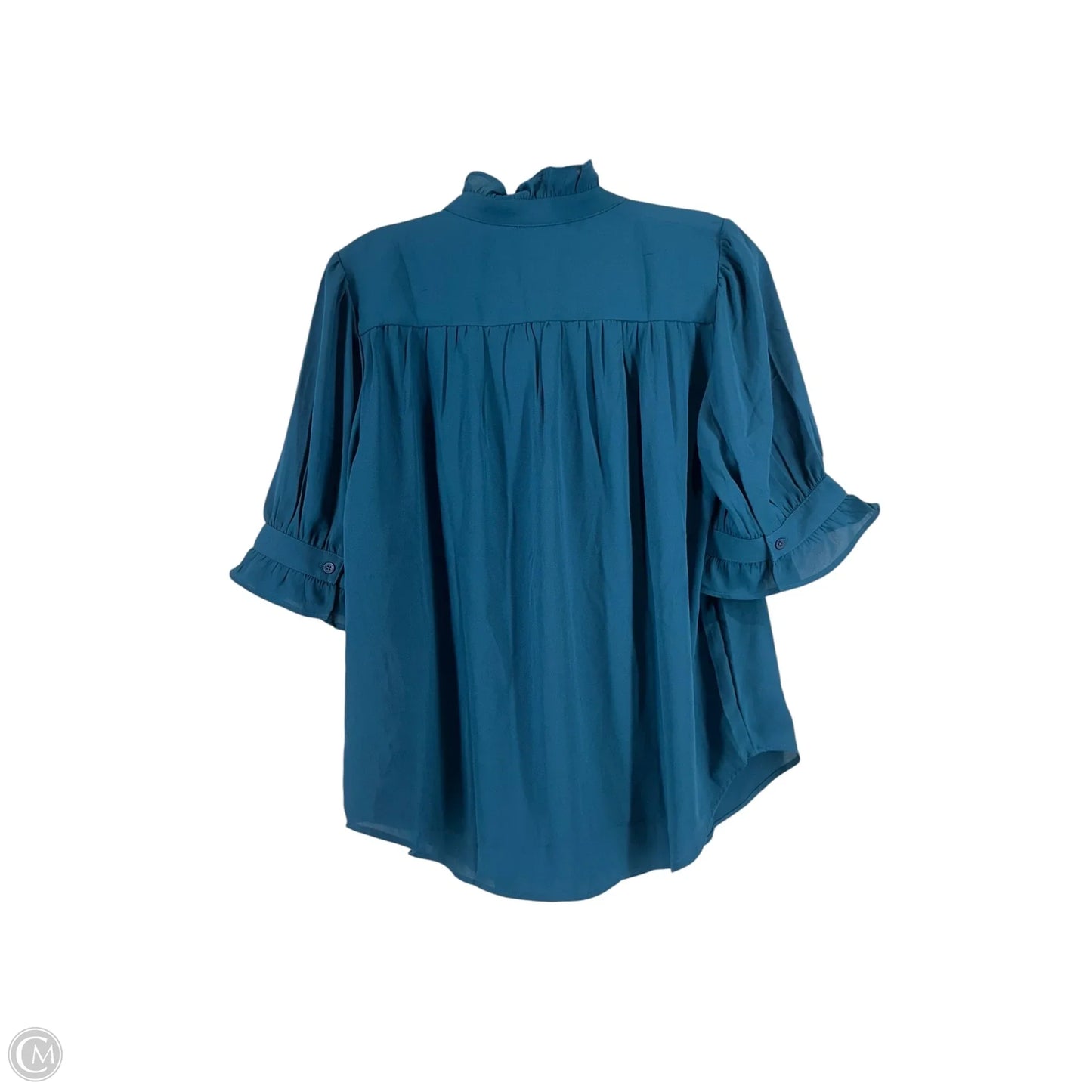 Blouse Short Sleeve By Ann Taylor In Teal, Size: Mp
