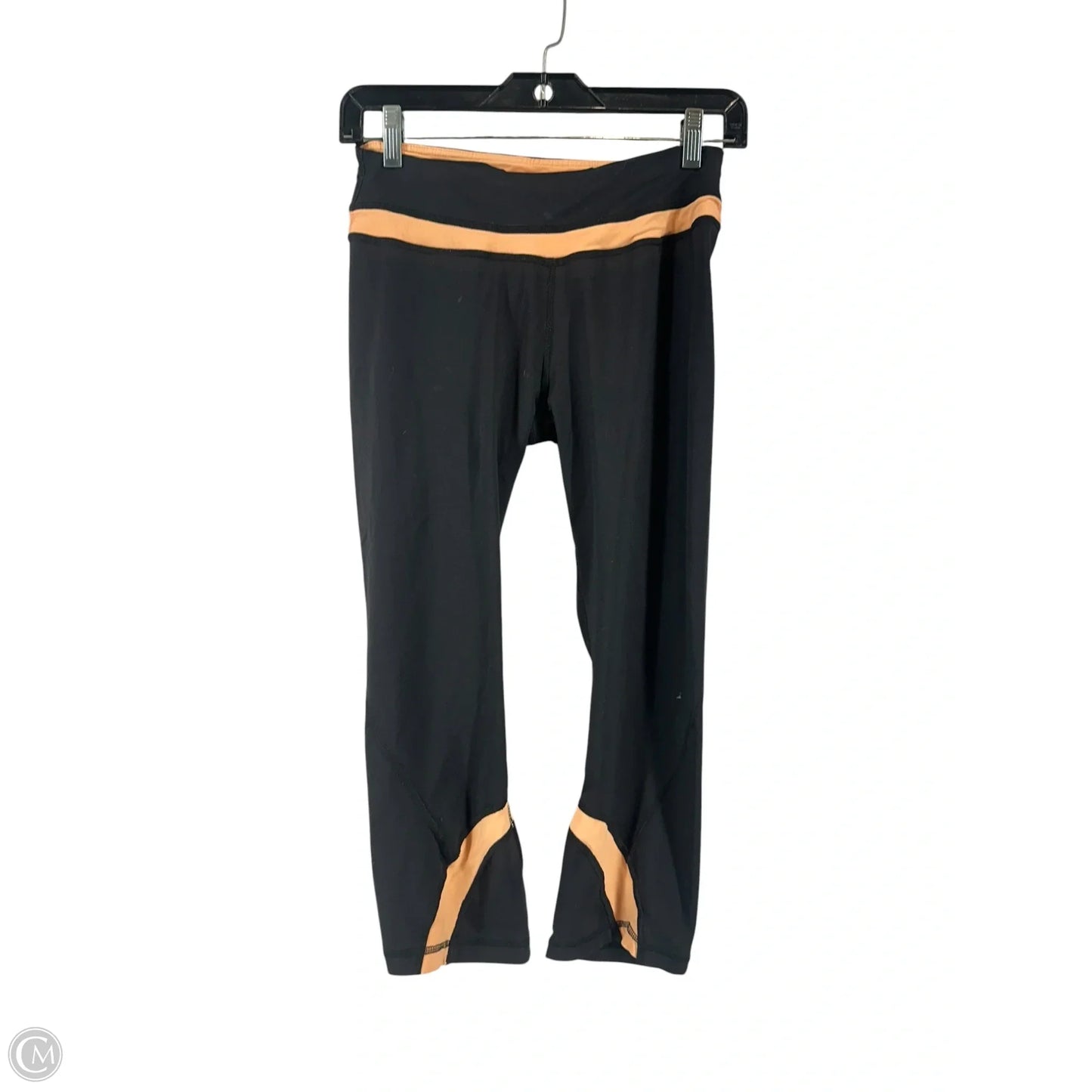 Athletic Leggings By Lululemon In Black & Orange, Size: 4