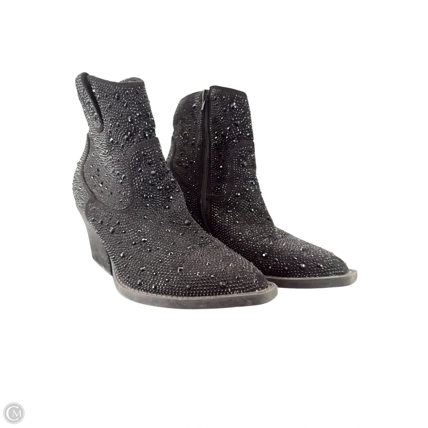 Boots Ankle Heels By Clothes Mentor In Black, Size: 8