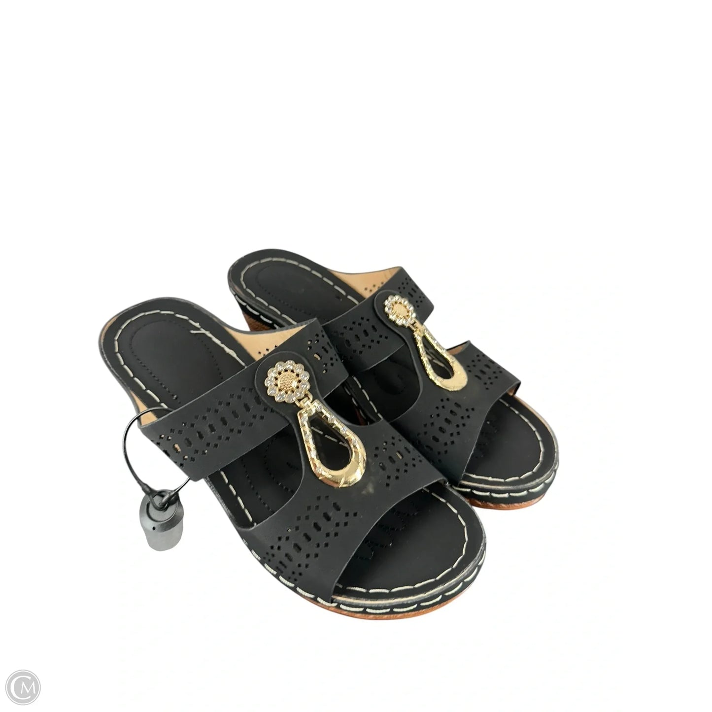 Shoes Heels Wedge By Clothes Mentor In Black, Size: 8.5