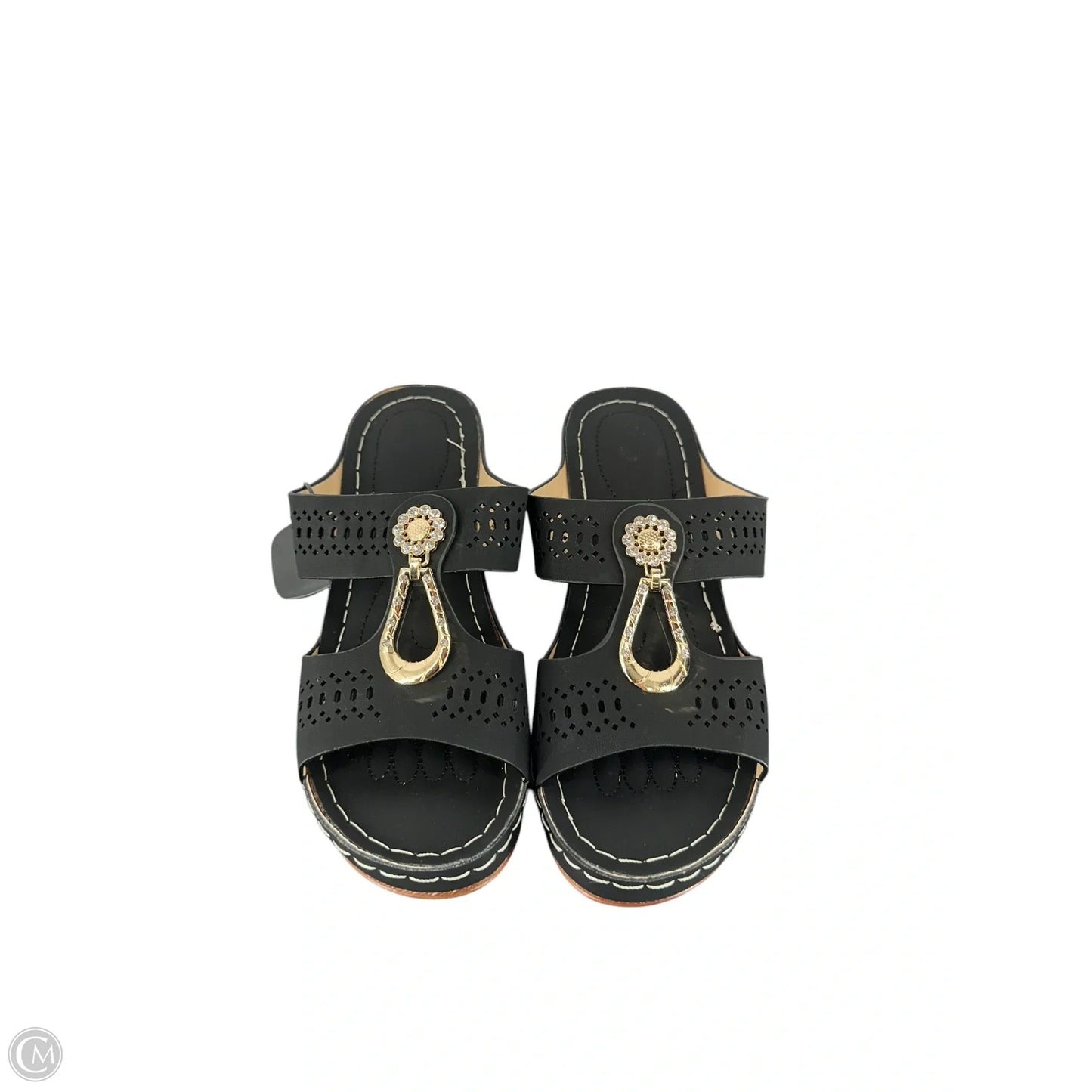 Shoes Heels Wedge By Clothes Mentor In Black, Size: 8.5